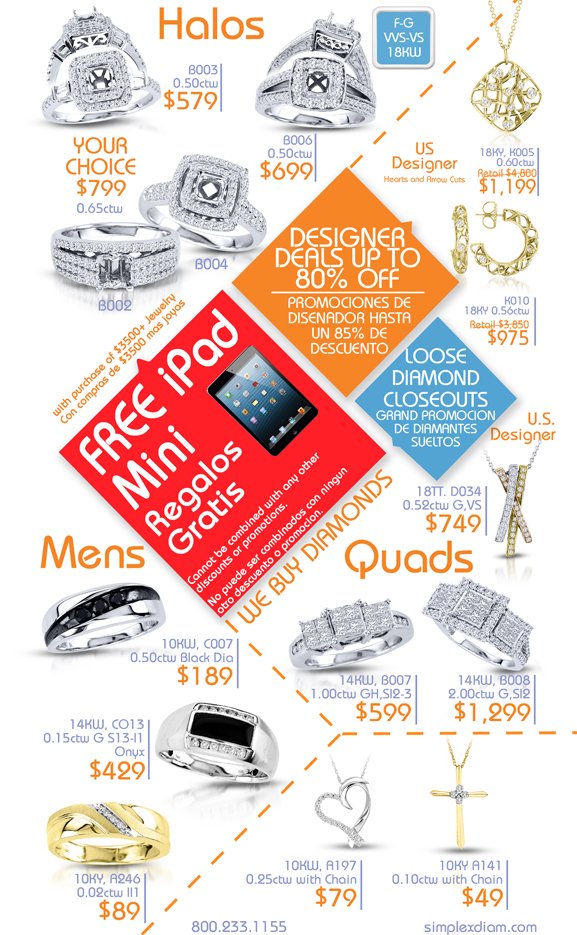 Free iPad Mini, 18K VS Halos, & More
